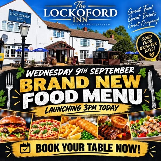 The Lockoford brand new food menu launch advert